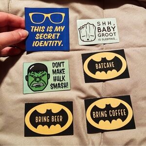 Magnets Superheroes Set of 6 Superman Batman Groot Cute Kawaii Emoji Funny Comic